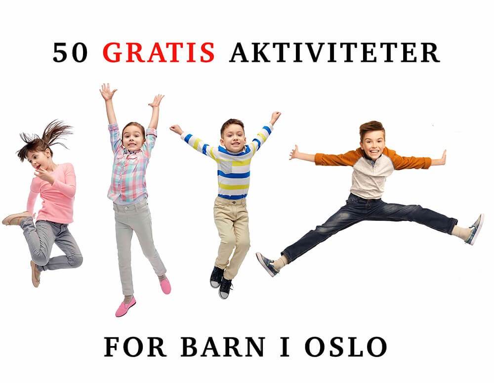4 barn i lufta mens de hopper. Alle har forskjellig stilling. Hvit bakgrunn.