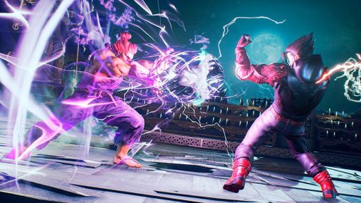 To figurer fra dataspillet Tekken slåss mot hverandre